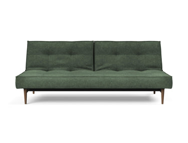 Splitback Styletto Dark Wood sovesofa i 281 Avella Pine Green, set forfra