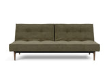 Splitback Styletto Dark Wood sovesofa i 316 Cordufine Pine Green, set forfra