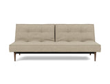 Splitback Styletto Dark Wood sovesofa i 356 Taura Sand, set forfra
