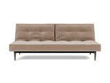 Splitback Styletto Dark Wood sovesofa i 417 Esina Mocha, set forfra