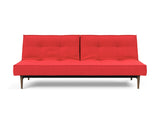 Splitback Styletto Dark Wood sovesofa i 511 Elegance Red, set forfra
