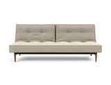Splitback Styletto Dark Wood sovesofa i 539 Bouclé Beige, set forfra