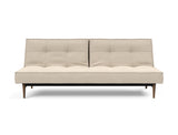 Splitback Styletto Dark Wood sovesofa i 586 Phobos Latte, set forfra