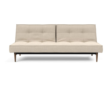 Splitback Styletto Dark Wood sovesofa i 586 Phobos Latte, set forfra