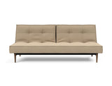 Splitback Styletto Dark Wood sovesofa i 587 Phobos Mocha, set forfra