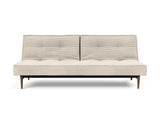 Splitback Styletto Dark Wood sovesofa i 594 Corduroy Ivory, set forfra