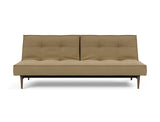 Splitback Styletto Dark Wood sovesofa i 860 Yogia Olive Brown, set forfra