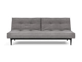 Splitback Styletto Black Wood sovesofa i 282 Avella Warm Grey, set forfra