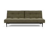 Splitback Styletto Black Wood sovesofa i 316 Cordufine Pine Green, set forfra