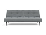Splitback Styletto Black Wood sovesofa i 320 Corocco Shadow Grey, set forfra