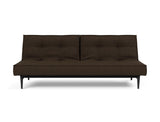 Splitback Styletto Black Wood sovesofa i 358 Taura Chocco, set forfra