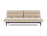 Splitback Styletto Black Wood sovesofa i 410 Esina Almond, set forfra