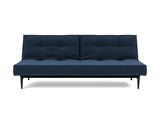 Splitback Styletto Black Wood sovesofa i 414 Esina Indigo Blue, set forfra