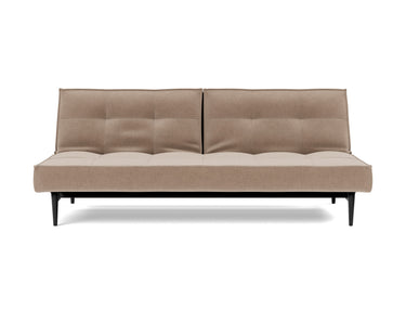 Splitback Styletto Black Wood sovesofa i 417 Esina Mocha, set forfra