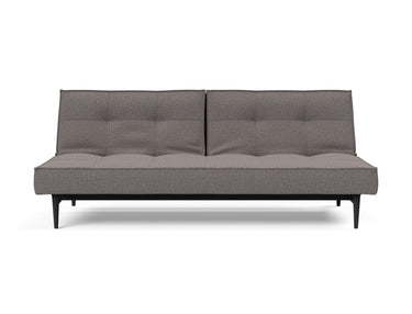 Splitback Styletto Black Wood sovesofa i 521 Mixed Dance Grey, set forfra