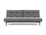 Splitback Styletto Black Wood sovesofa i 563 Twist Charcoal, set forfra