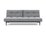 Splitback Styletto Black Wood sovesofa i 565 Twist Granite, set forfra