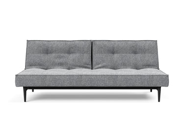 Splitback Styletto Black Wood sovesofa i 565 Twist Granite, set forfra