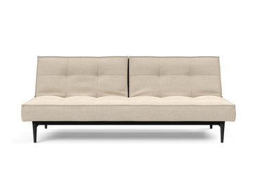 Splitback Styletto Black Wood sovesofa i 586 Phobos Latte, set forfra