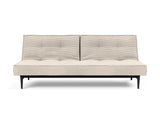 Splitback Styletto Black Wood sovesofa i 594 Corduroy Ivory, set forfra
