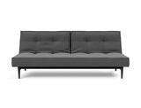 Splitback Styletto Black Wood sovesofa i 852 Mahoga Seal Grey, set forfra
