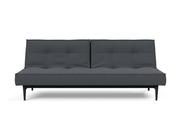 Splitback Styletto Black Wood sovesofa i 894 Mozart Grey Bronze, set forfra