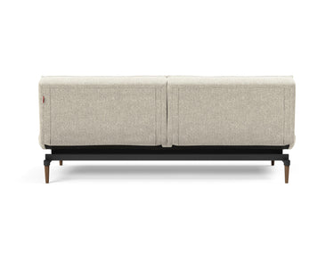 Splitback Styletto Dark Wood sovesofa i 357 Taura Off White, set bagfra