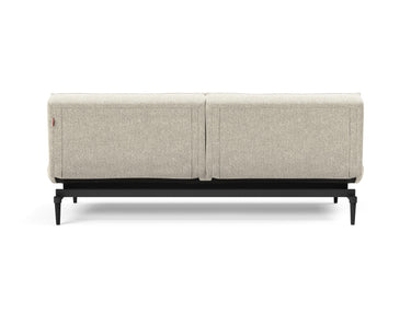 Splitback Styletto Black Wood sovesofa i 357 Taura Off White, set bagfra