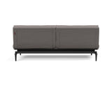 Splitback Styletto Black Wood sovesofa i 521 Mixed Dance Grey, set bagfra
