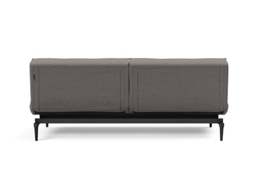 Splitback Styletto Black Wood sovesofa i 521 Mixed Dance Grey, set bagfra