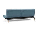 Splitback Styletto Light Wood sovesofa i 525 Mixed Dance Light Blue, set skråt bagfra