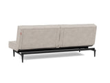 Splitback Styletto Black Wood sovesofa i 471 Yuveno Sand, set skråt bagfra