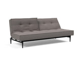 Splitback Styletto Black Wood sovesofa i 521 Mixed Dance Grey, med den ene ryghalvdel lænet tilbage