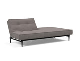 Splitback Styletto Black Wood sovesofa i 521 Mixed Dance Grey, med den ene ryghalvdel lagt ned