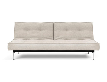 Splitback Chrome sovesofa i 280 Avella Sand, set forfra