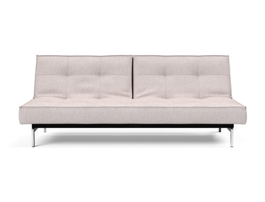 Splitback Chrome sovesofa i 300 Weda Sand, set forfra