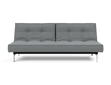 Splitback Chrome sovesofa i 320 Corocco Shadow Grey, set forfra