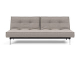 Splitback Chrome sovesofa i 321 Corocco Warm Grey, set forfra