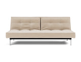 Splitback Chrome sovesofa i 410 Esina Almond, set forfra