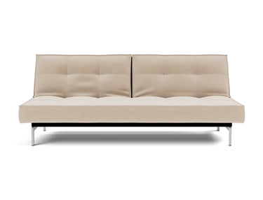 Splitback Chrome sovesofa i 410 Esina Almond, set forfra