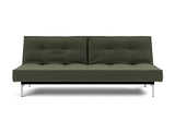 Splitback Chrome sovesofa i 413 Esina Olive Green, set forfra