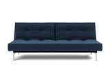 Splitback Chrome sovesofa i 414 Esina Indigo Blue, set forfra