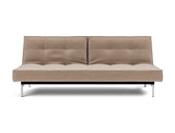 Splitback Chrome sovesofa i 417 Esina Mocha, set forfra