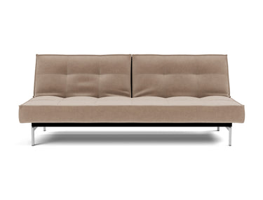 Splitback Chrome sovesofa i 417 Esina Mocha, set forfra
