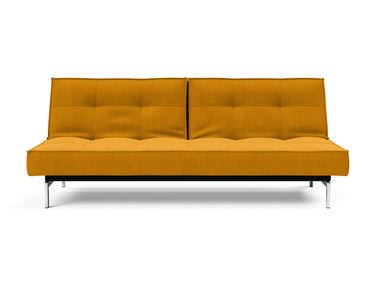 Splitback Chrome sovesofa i 507 Elegance Burned Curry, set forfra