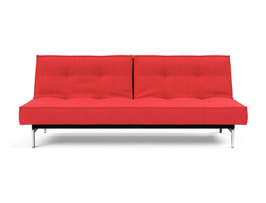Splitback Chrome sovesofa i 511 Elegance Red, set forfra