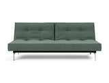 Splitback Chrome sovesofa i 518 Elegance Green, set forfra