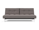 Splitback Chrome sovesofa i 521 Mixed Dance Grey, set forfra