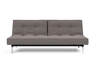 Splitback Chrome sovesofa i 521 Mixed Dance Grey, set forfra