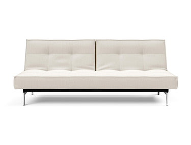 Splitback Chrome sovesofa i 531 Bouclé Off White, set forfra